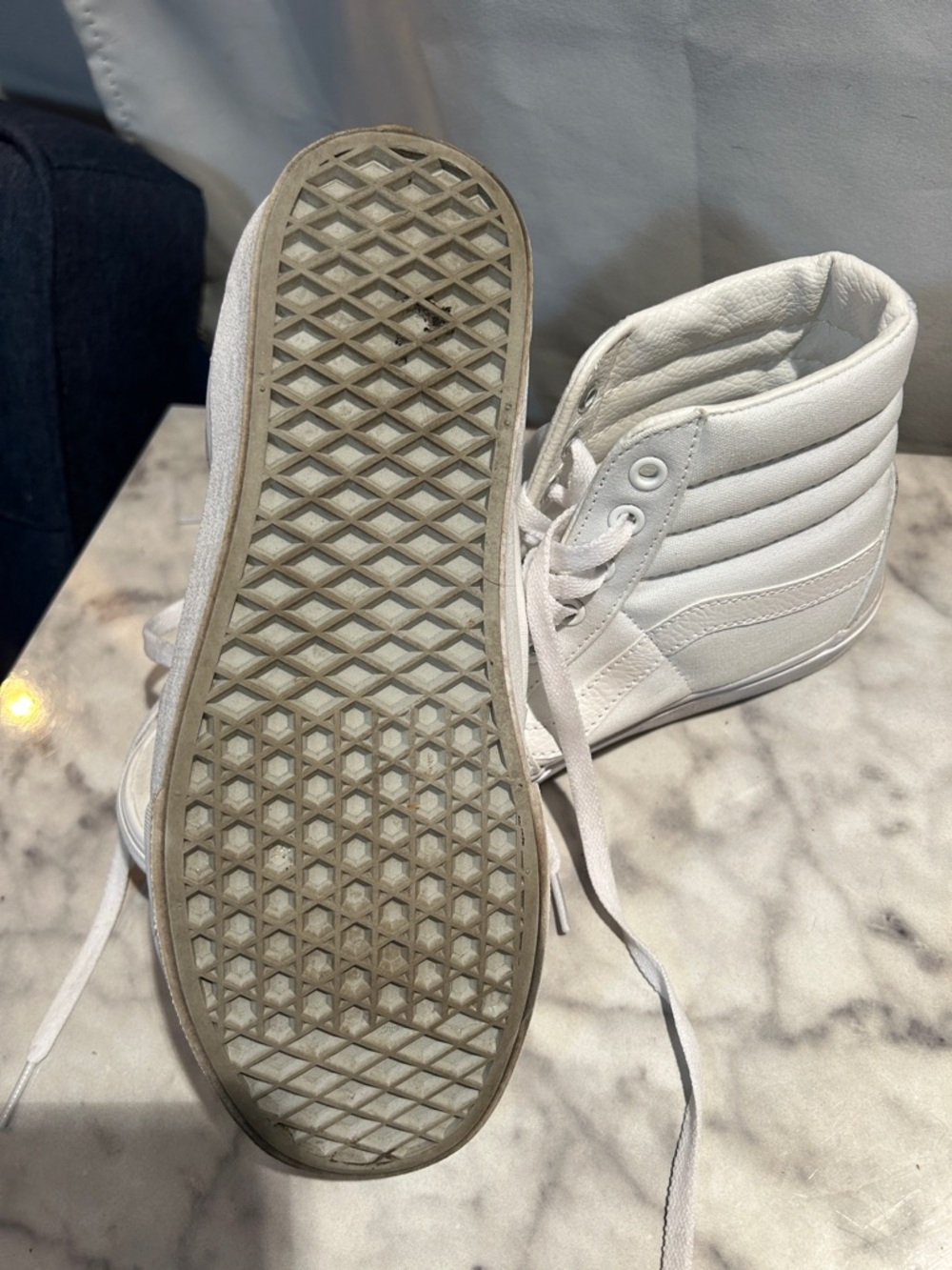 Van’s Women’s White High-Top Canvas Sneakers - Picture 3 of 4